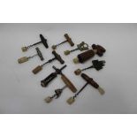 Collection of various corkscrews