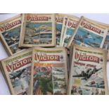 Over 300 issues of The Victor comic, from issue 1 1961 to 383 in 1968, together with other 1960s com