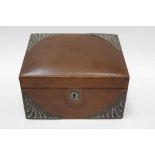 Good quality leather writing box with silver mounts, together with a similar blotter (2)