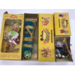 Box of children's toys including Pelham puppets boxed, picture lots, various card games, child's tea