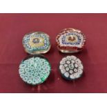 Four Murano Millefiori Paperweights (4)