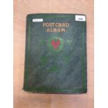 Early 20th century postcard album containing postcards, Christmas cards, and birthday cards