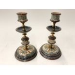 Pair of Doulton Lambeth candlesticks