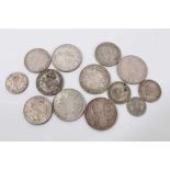G.B. - Mixed silver coinage to include Victoria J.H. Maundy Four Pence and Two Pence 1889 VF - AEF,