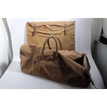 Second World War British military issue canvas bed in outer bag dated 1944, together with a map char