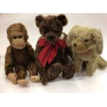 Selection of bears and soft toys including a two by Naomi Laight, large Bear 'Sammie" by Gund, Mumsi