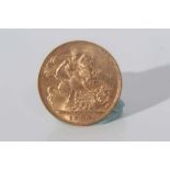 G.B. - Gold Sovereign, Edward VII 1909 GVF-AEF (1 coin)