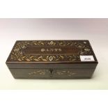 Victorian rose wood inlaid "Gants" box containing miniature prayer books