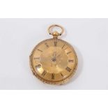 19th century Swiss 18ct gold cased fob watch