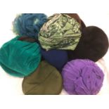 Ladies vintage hats. 1940's - 1960's period including felt, velvet, chiffon, mohair etc. Styles incl