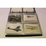 Postcards collection of aviation cards including real photographic mono and bi planes, Valentines re