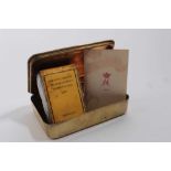 First World War Princess Mary Gift Tin with original Tobacco packet and 1915 New Year card, the tin