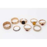 Eight 9ct gold rings