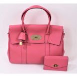 Genuine Mulberry pink leather Bayswater handbag with matching purse