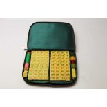 Bakelite Mahjong set in leather case (148 tiles)