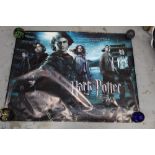 Three Harry Potter posters quad size, The Philosphers Stone, Goblet of Fire and Prisoner of Azkaban