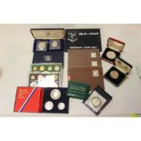 World - Mixed coinage to include Silver Isle of Man six coin set 1976, United States Silver proof th