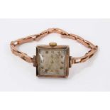 1930s ladies 9ct rose gold wristwatch