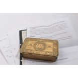 First World War Princess Mary Gift Tin with Bullet pencil and original slip 'I herewith enclose one