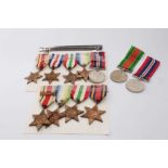 Collection of Second World War campaign medals comprising Africa Star x2, one with North Africa 1942