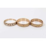 Three 9ct gold wedding rings