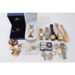 Group various wristwatches and costume jewellery