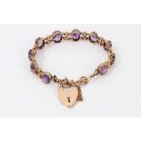 9ct gold amethyst bracelet