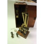 Microscope in mahogany case by Stanley