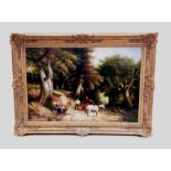 Heavy Gilt Framed Oil on Canvas ' Wood Scene ' Signed by Richard Criner 113cm W x 82cm H