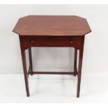 Georgian Inlaid Mahogany 1 Drawer Side Table 83cm W 44cmD 70cm H