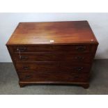 Georgian Mahogany 4 Drawer Chest 97cm W 53cm D 82cm H