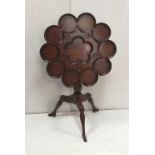 Mahogany Serving Table on Tripod Shoe Base 69cm Diam 75cm H