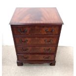 Inlaid Mahogany 4 Drawer Chest 58cm W 46cm D 74cm H