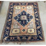 Handmade Wool Rug , Navy,