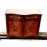 Quality Edw Serpentine Inlaid Satinwood 2 Door Cabinet 100cm W 51cm D 86cm H