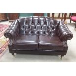 Fabulous Brown Chesterfield Couch ( Mint Condition) 155cm W 90cm D 84cm H