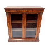 Exceptional Quality 19C Inlaid Rosewood 2 Door Pier Cabinet 92cm W 31cm D 99cm H