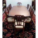 Magnificent Quality Mahogany Inlaid Dining Room Table,