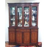 Very Clean Mahogany 4 Door Bowfront Display Cabinet 138cm W 42cm D 190cm H