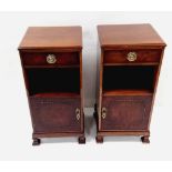 Fabulous Pair of Burr Walnut Lockers 37cm W 35cm D 77cm H