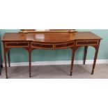 Stunning Quality Edw Inlaid Mahogany 4 Drawer Console / Side Table 210cmW 71cmD 91cmH