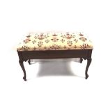 Vict Inlaid Mahogany Duet Stool 95cm W 43cm D 58cm H