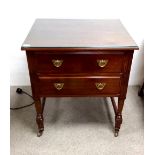 Late Vict Mahogany 2 Drawer Cabinet 67cm W 53cm D 76cm H