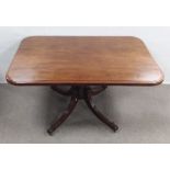 Very Clean Regency Mahogany Breakfast Table 138cm W 96cm D 73cm H