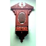 Most Unusual Carved Walnut Hall Hanging Key Cabinet 68cmW 22cmD 120cmH