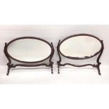 Pair of Edw Mahogany Crutch Mirrors