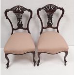 Pair of Vict Mahogany Bedroom Chairs