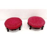Pair of Vict Cabriole Leg Foot Stools