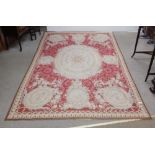 Aubusson Carpet , Ivory Ground & Rosette ,