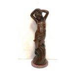 Stunning Bronze Figure of a Lady on Marble Base 79cm H